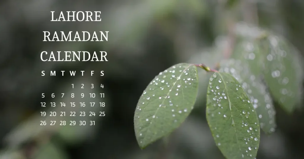 Lahore Ramadan Calendar 2026